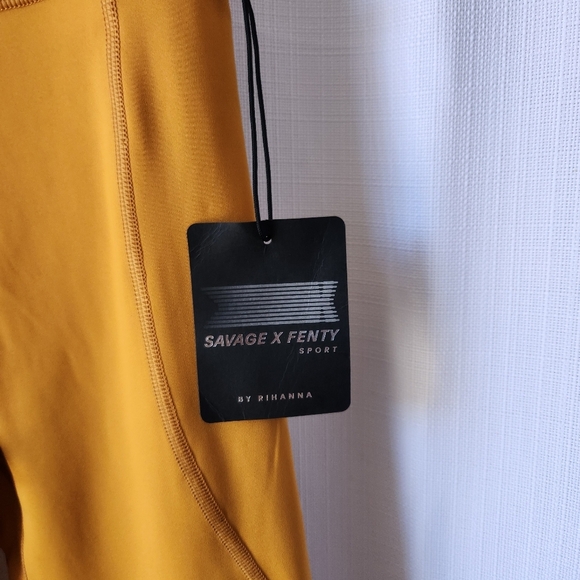 Savage X Fenty By Rihanna High-Waisted Mustard Leggings Size S - Picture 10 of 10